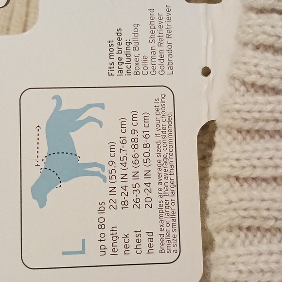 Boots & Barkley Beige Pet Sweater Chunky Knit Size Large Winter Comfy Dog - Picture 4 of 6
